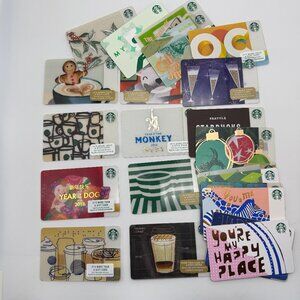 Lot of 24 Starbucks Cards 2015 to 2019 Year of The Monkey & Dog Braille– NICE!